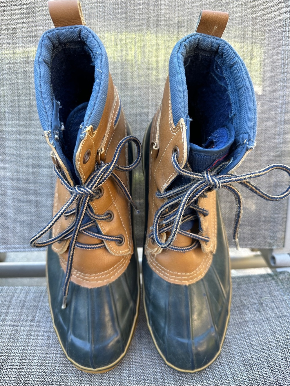 Sporto Vintage Men's Navy and Tan Waterproof Duck Boots